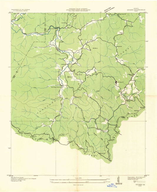 USGS Classic Suches Georgia 7.5'x7.5' Topo Map Image