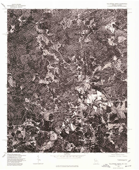 Classic USGS Tallapoosa North Georgia 7.5'x7.5' Topo Map Image