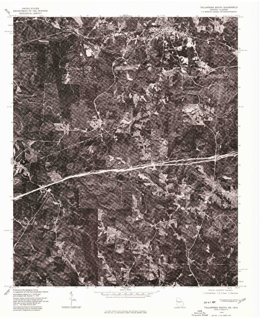Classic USGS Tallapoosa South Georgia 7.5'x7.5' Topo Map Image