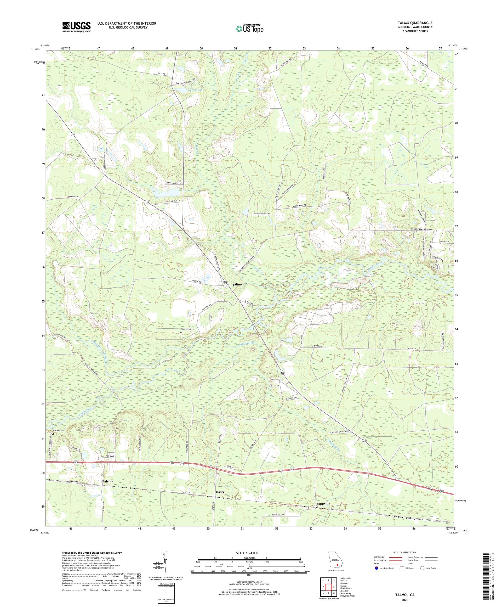 Talmo Georgia US Topo Map – MyTopo Map Store