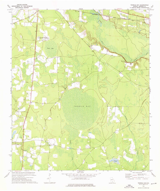 Classic USGS Tenmile Bay Georgia 7.5'x7.5' Topo Map Image