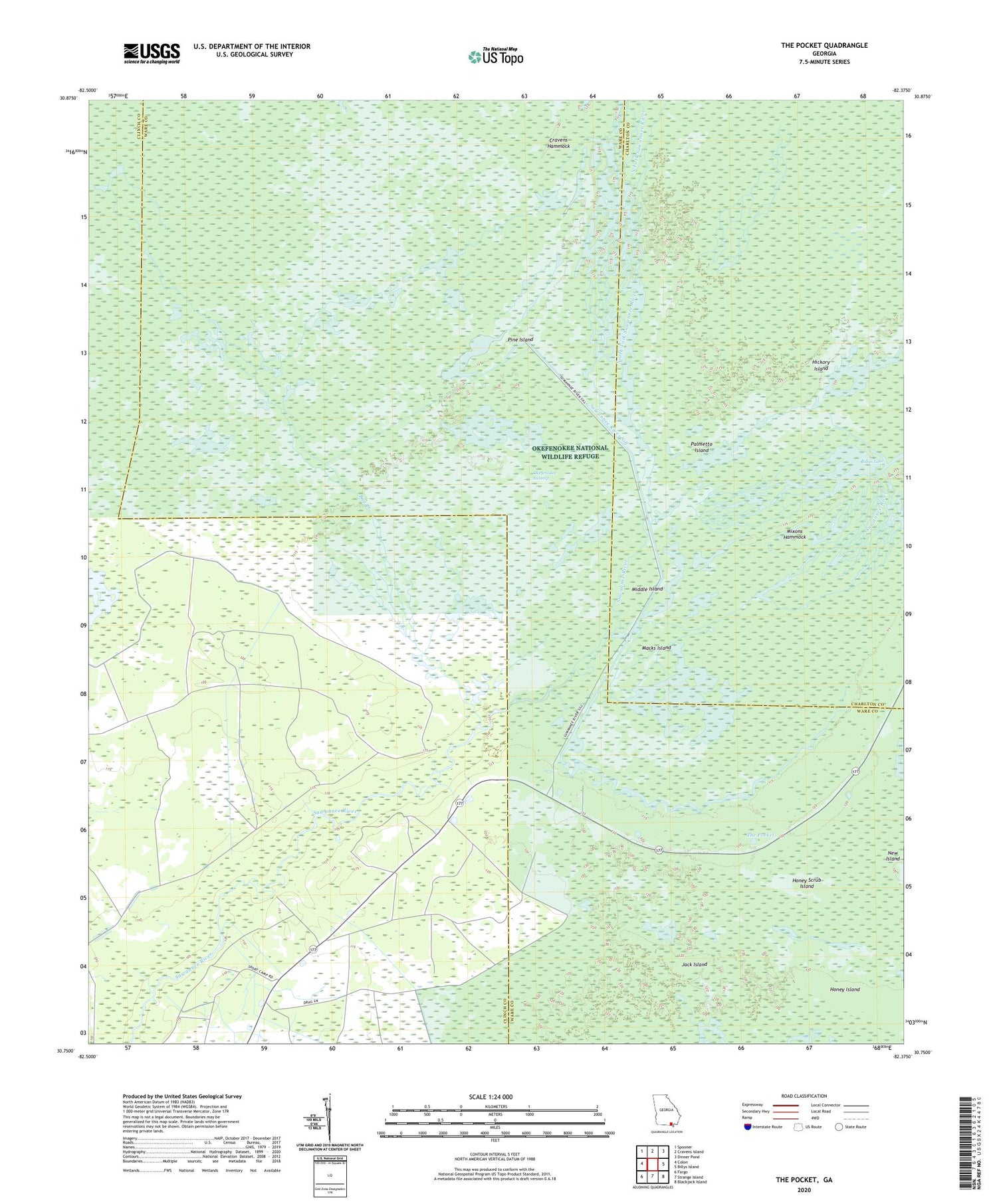 The Pocket Georgia US Topo Map Image