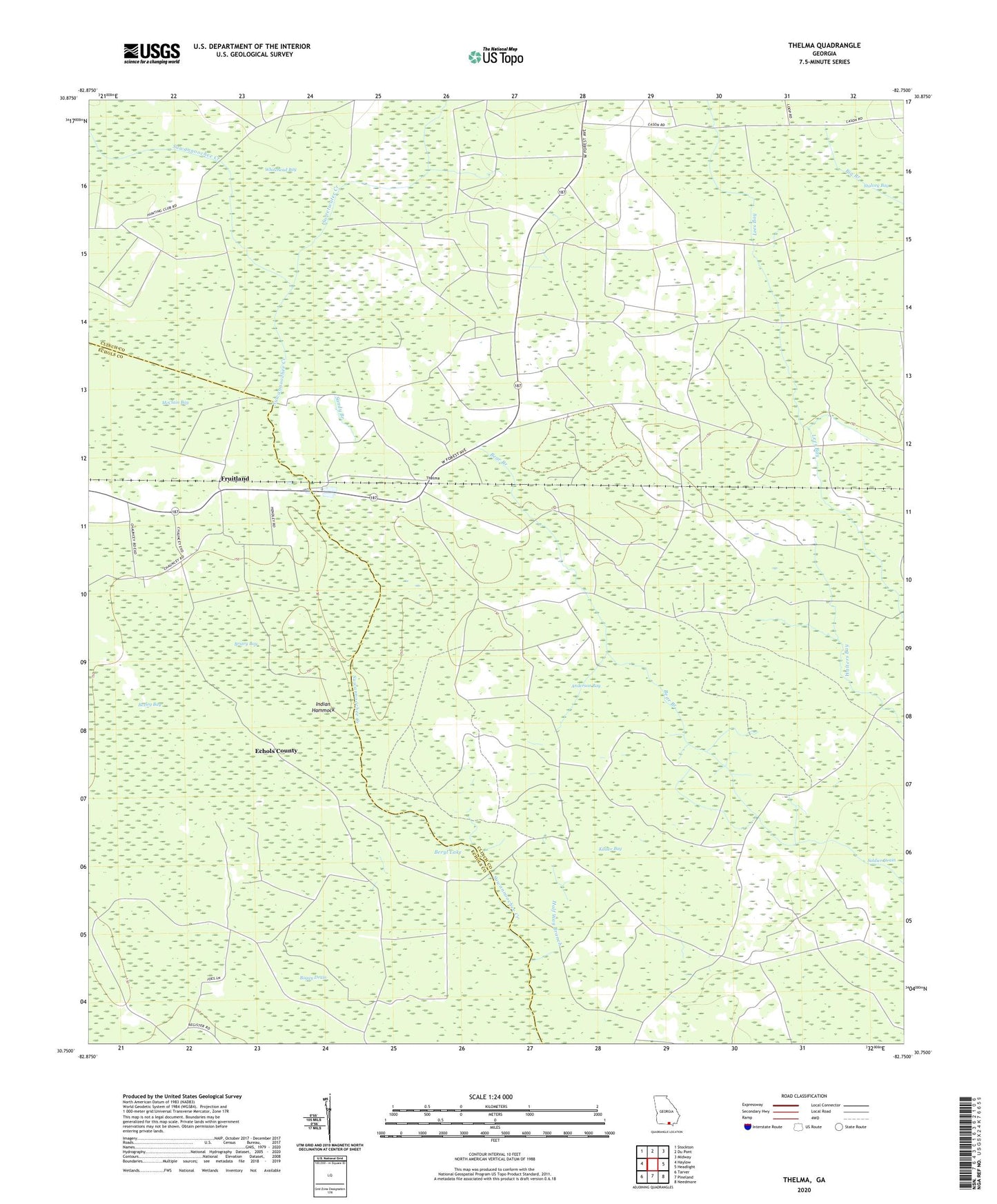 Thelma Georgia US Topo Map Image