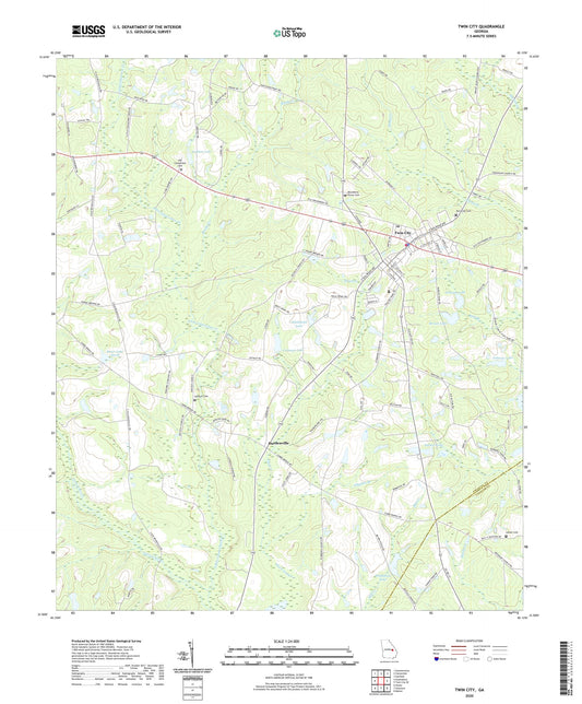 Twin City Georgia US Topo Map Image