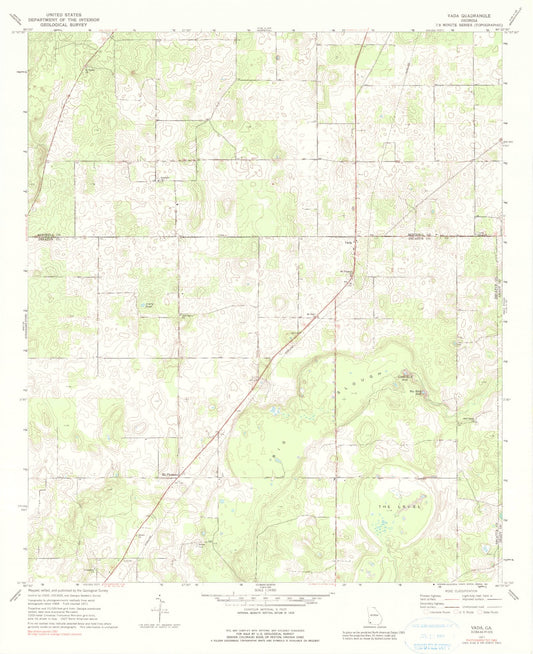 Classic USGS Vada Georgia 7.5'x7.5' Topo Map Image