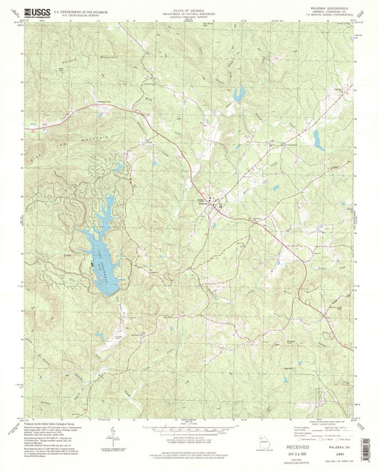 Classic USGS Waleska Georgia 7.5'x7.5' Topo Map Image