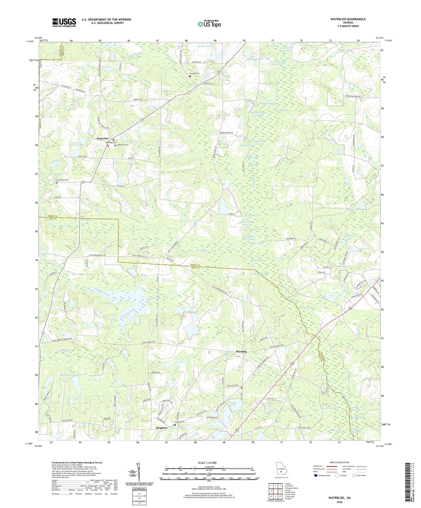 Waterloo Georgia US Topo Map Image
