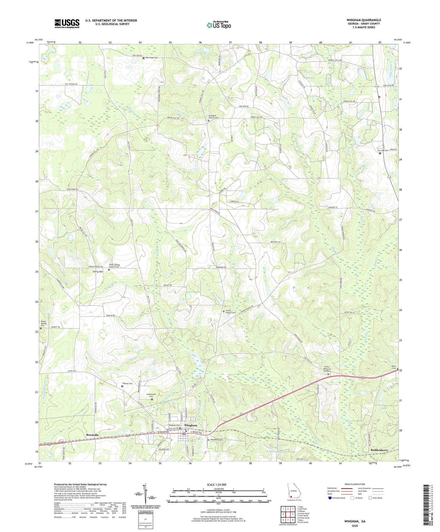 Whigham Georgia US Topo Map Image