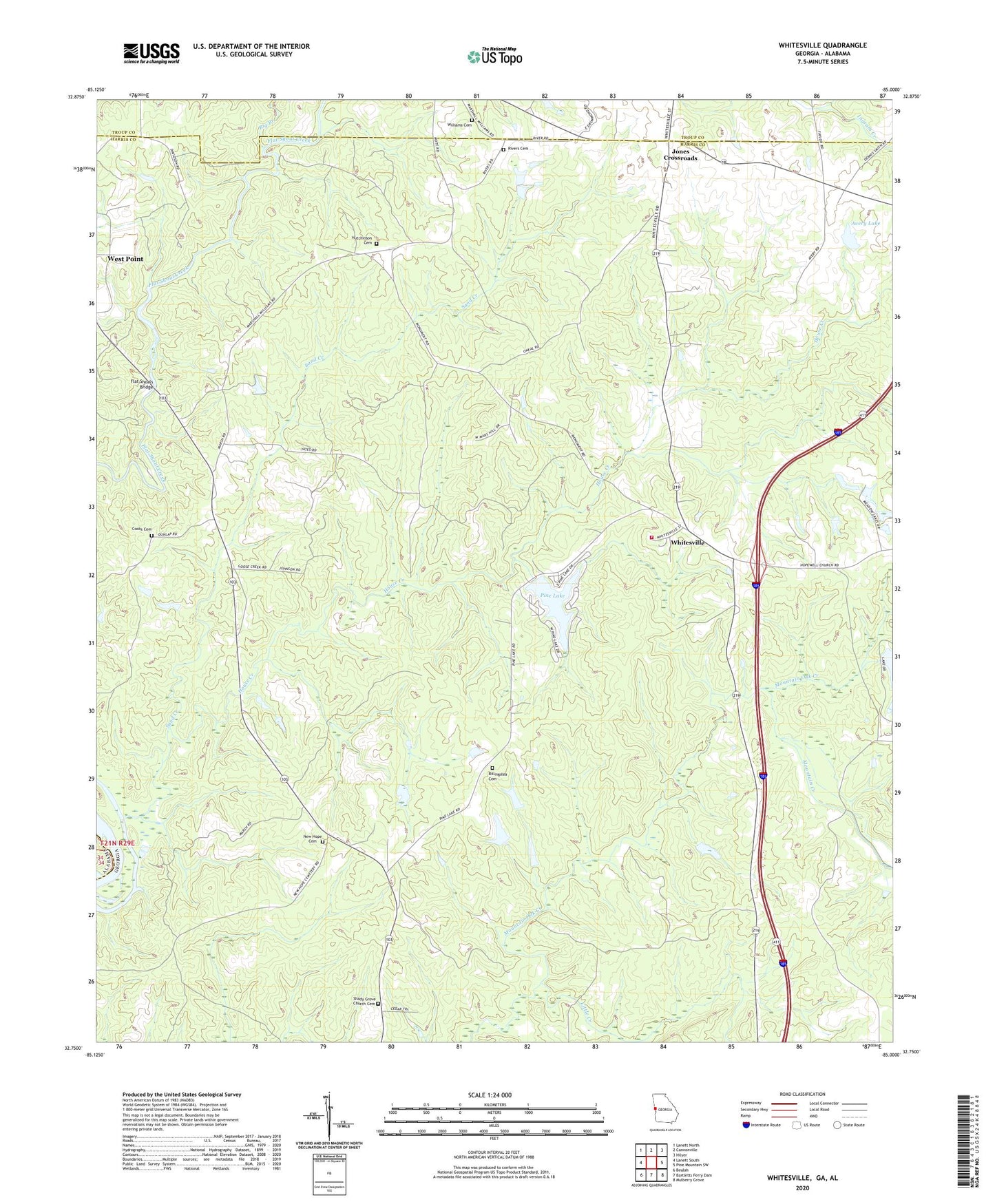 Whitesville Georgia US Topo Map Image