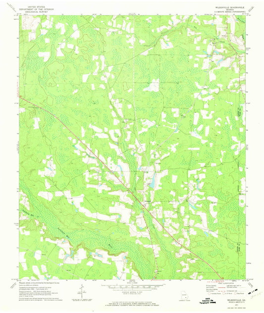 Classic USGS Wilsonville Georgia 7.5'x7.5' Topo Map Image