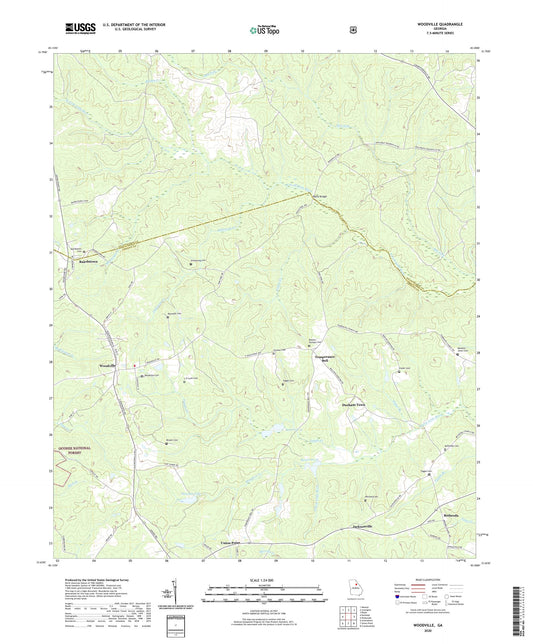 Woodville Georgia US Topo Map Image