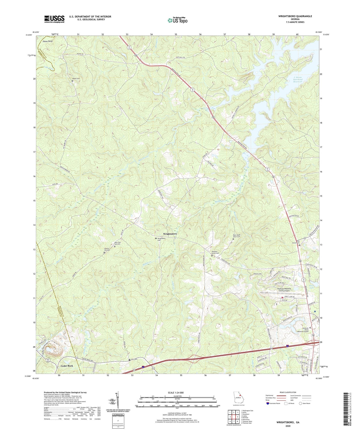 Wrightsboro Georgia US Topo Map Image