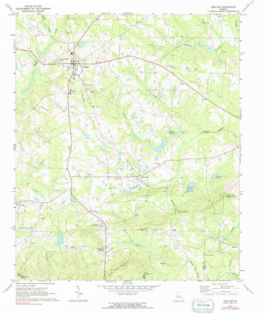 Classic USGS Zebulon Georgia 7.5'x7.5' Topo Map Image