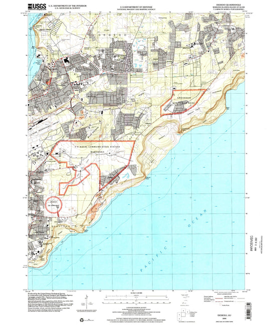 Classic USGS Dededo Guam 7.5'x7.5' Topo Map Image