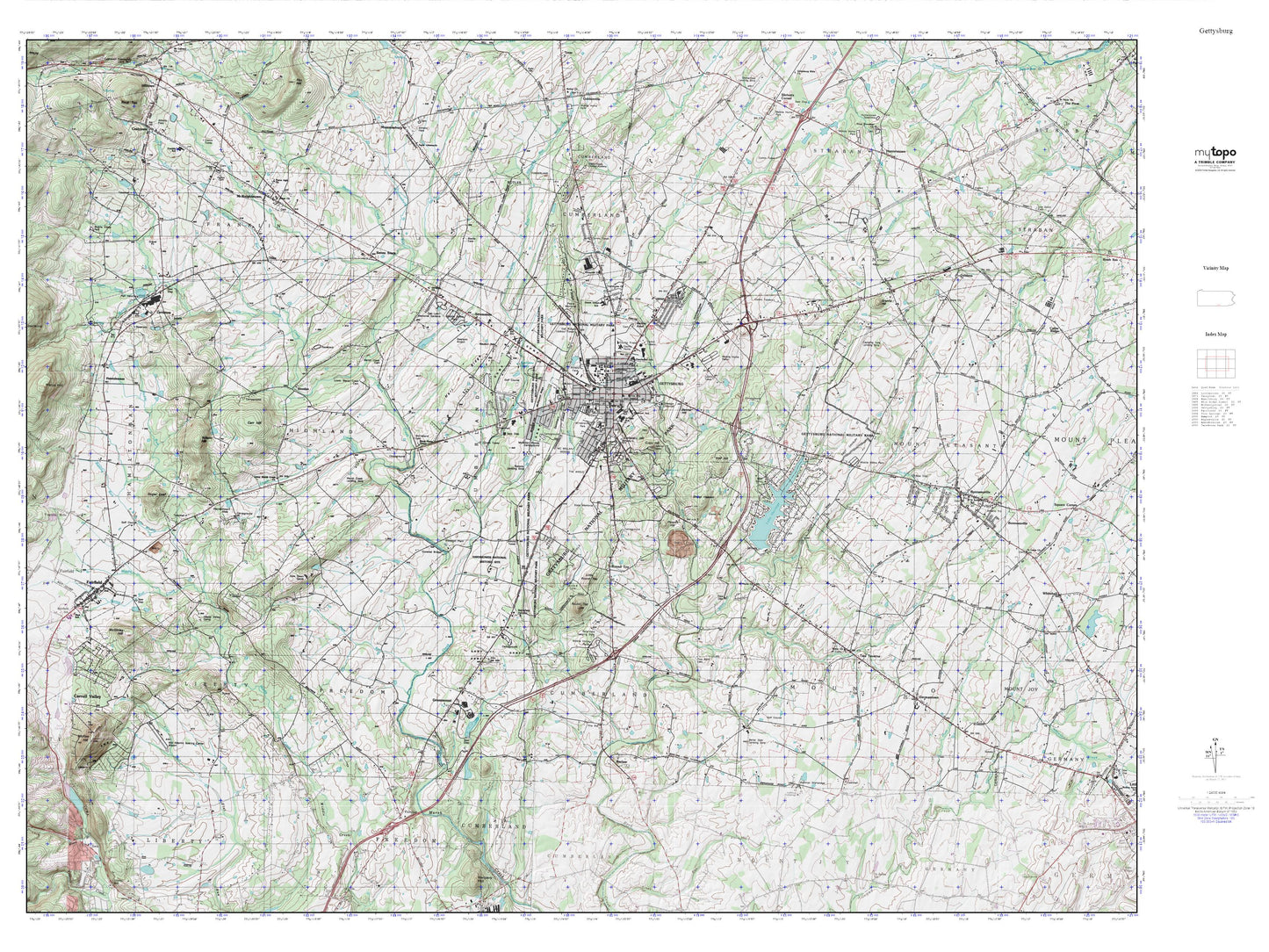 Gettysburg MyTopo Explorer Series Map Image