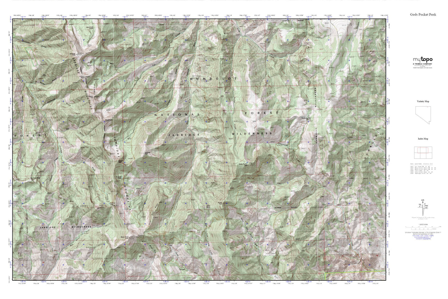 Gods Pocket Peak MyTopo Explorer Series Map Image