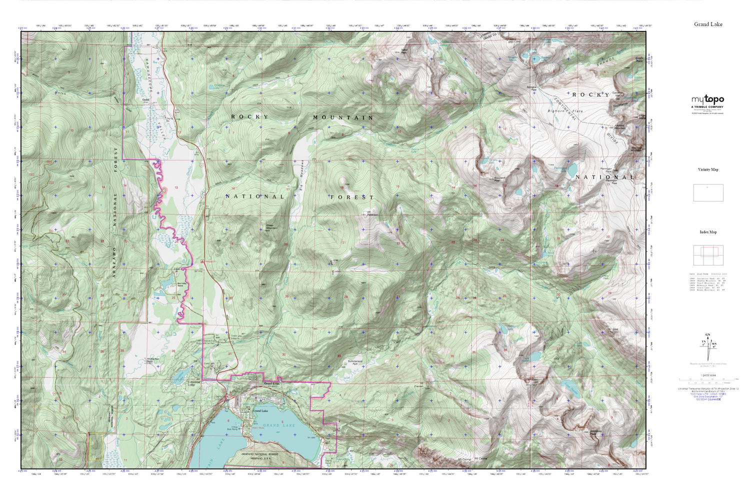 Grand Lake MyTopo Explorer Series Map Image