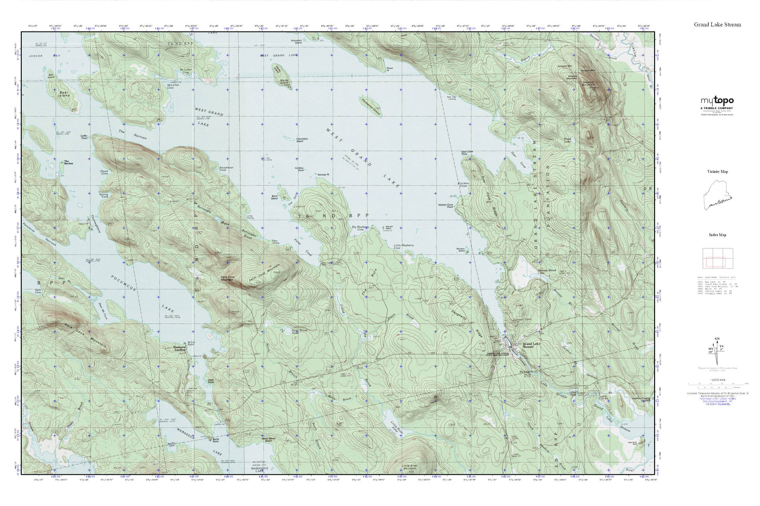 Grand Lake Stream MyTopo Explorer Series Map Image