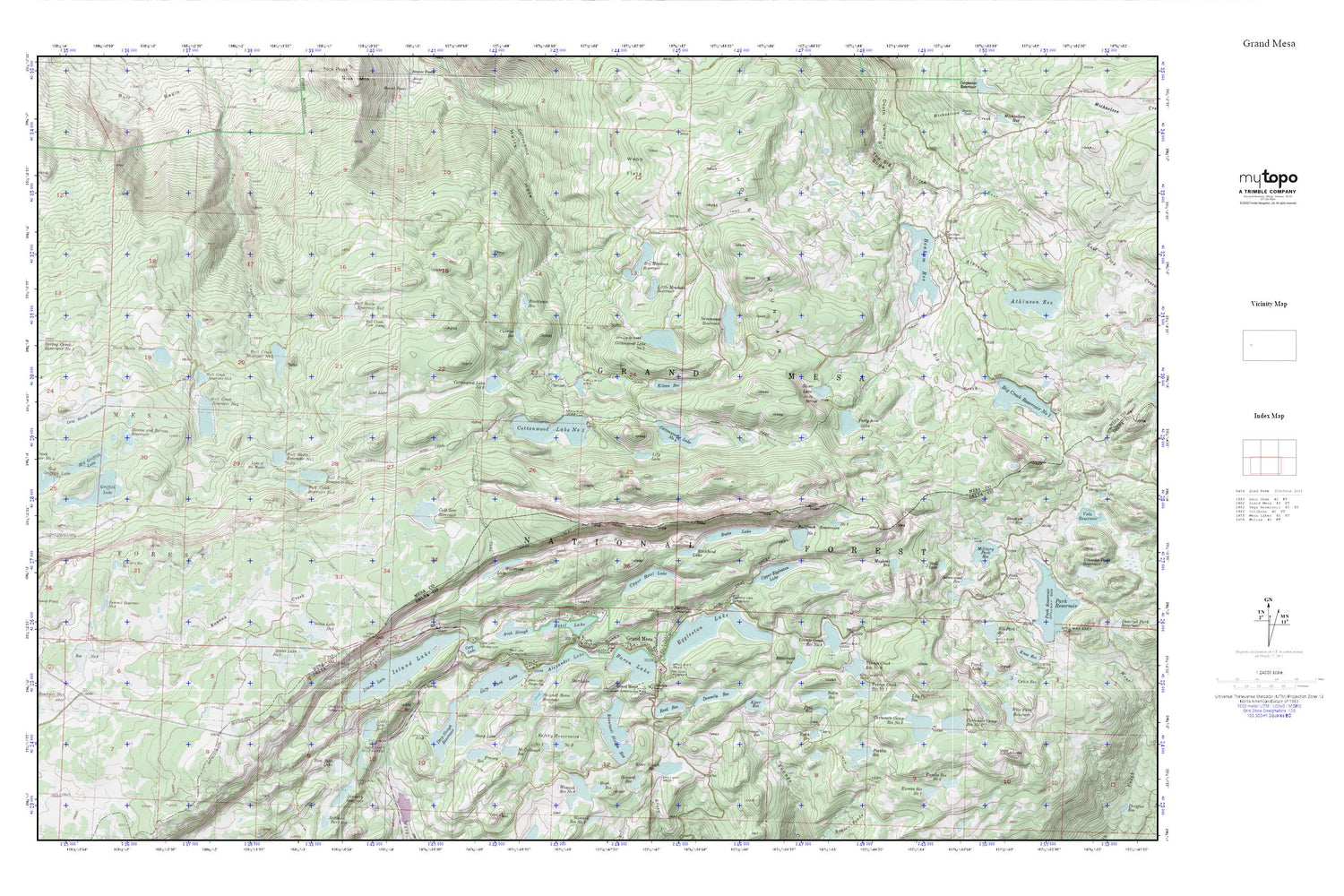 Grand Mesa MyTopo Explorer Series Map Image