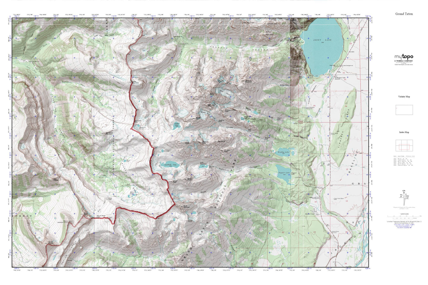 Grand Teton MyTopo Explorer Series Map Image