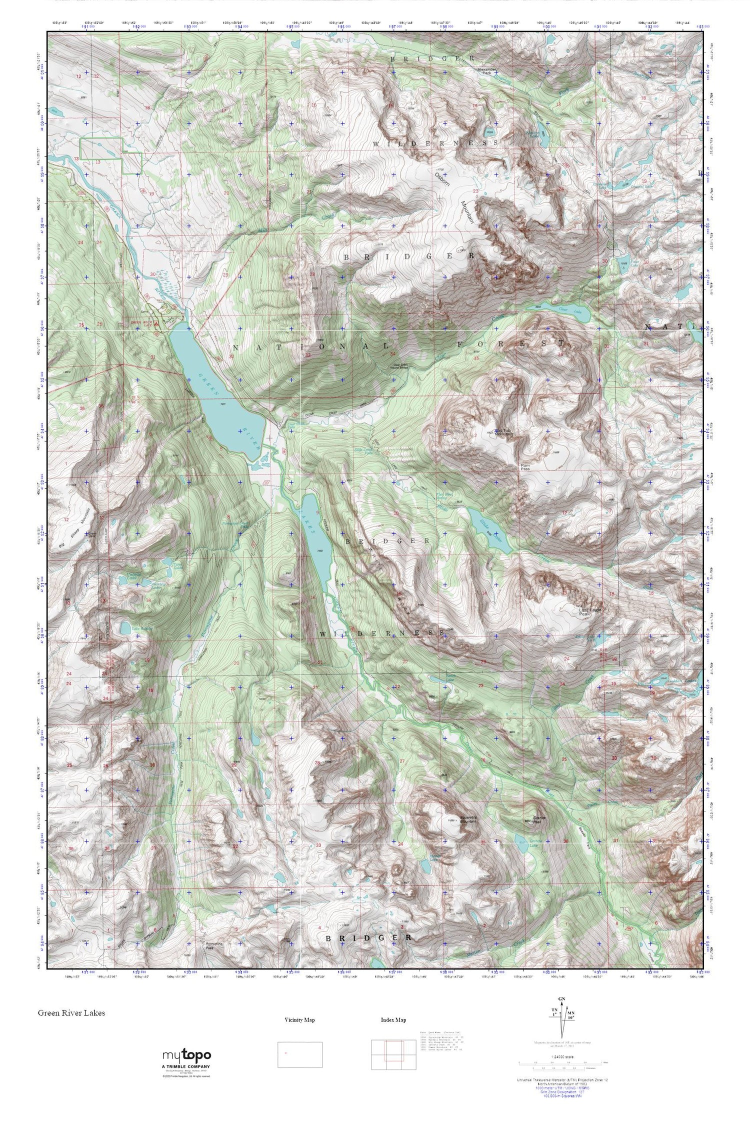 Green River Lakes MyTopo Explorer Series Map Image