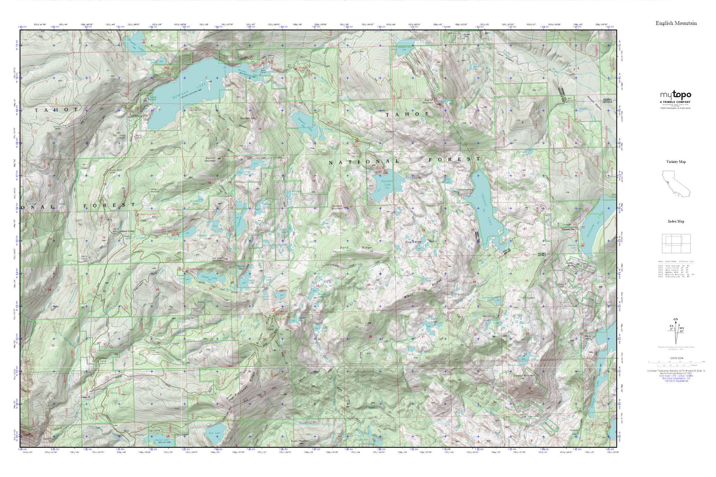 Grouse Ridge MyTopo Explorer Series Map Image