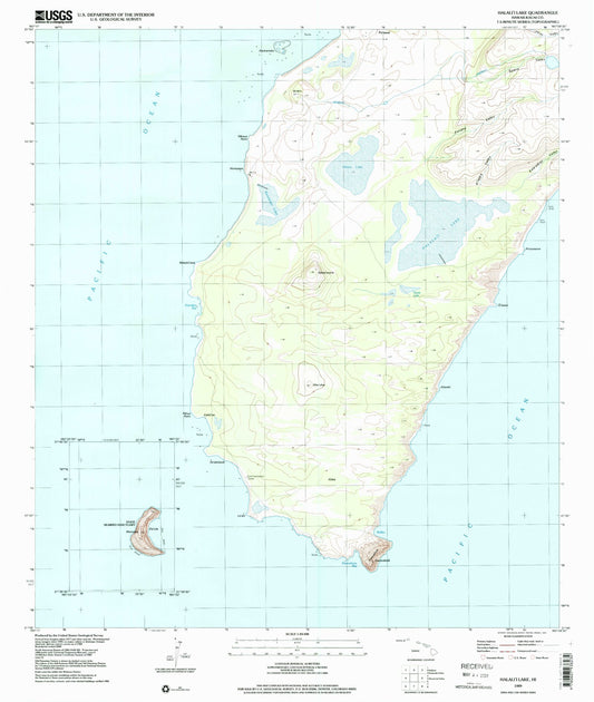 Classic USGS Halalii Lake Hawaii 7.5'x7.5' Topo Map Image