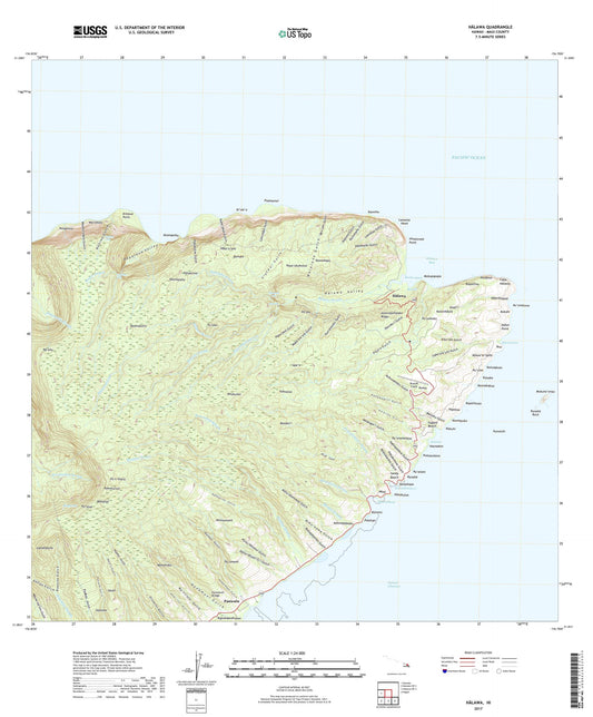 Halawa Hawaii US Topo Map Image