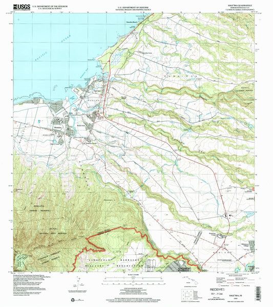 Classic USGS Haleiwa Hawaii 7.5'x7.5' Topo Map Image