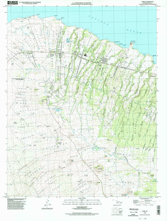 Classic USGS Hawi Hawaii 7.5'x7.5' Topo Map Image