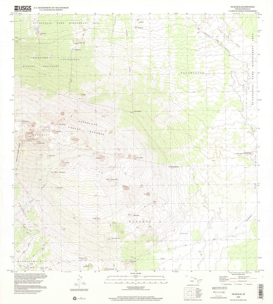Classic USGS Hualalai Hawaii 7.5'x7.5' Topo Map Image
