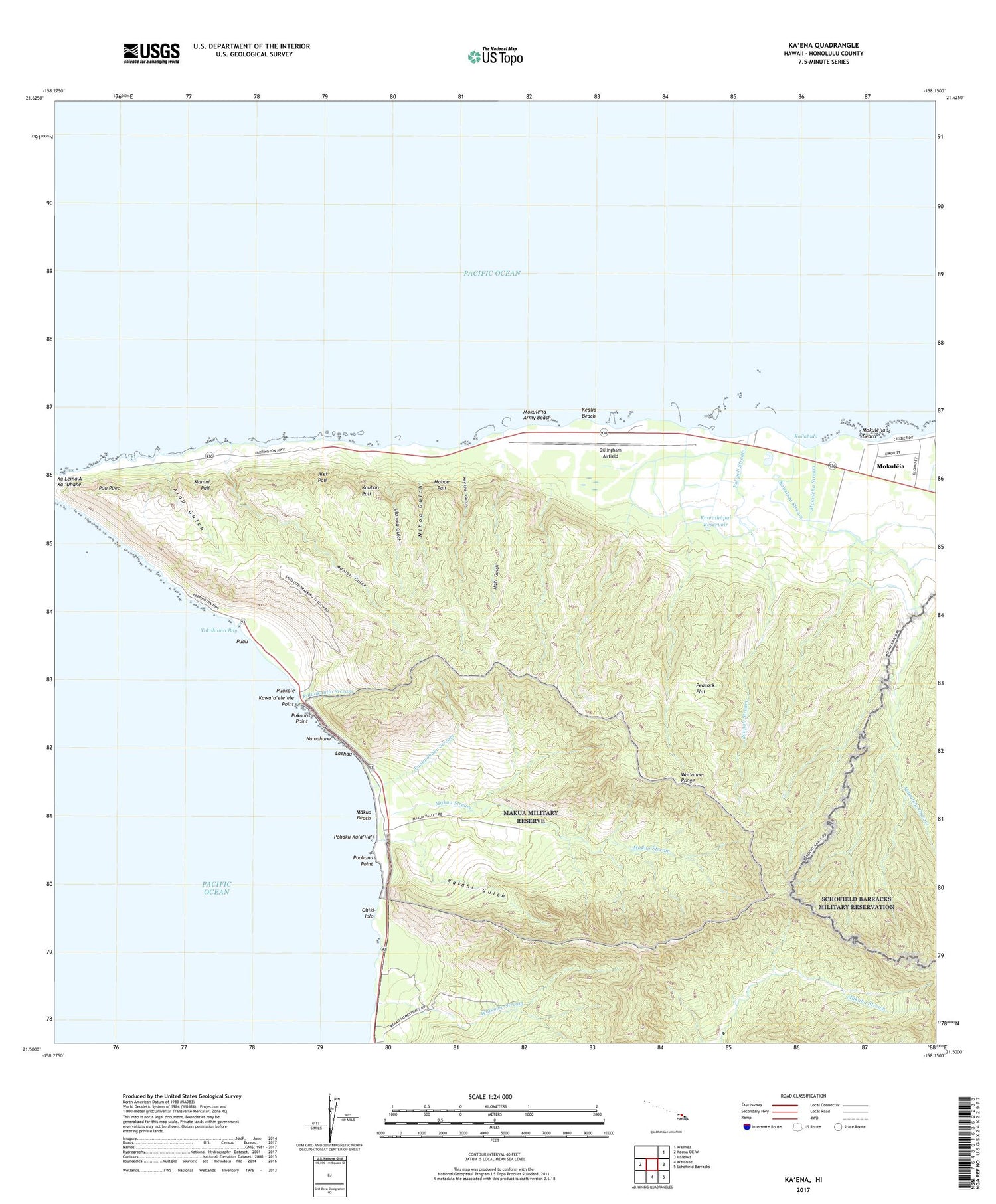Kaena Hawaii US Topo Map Image