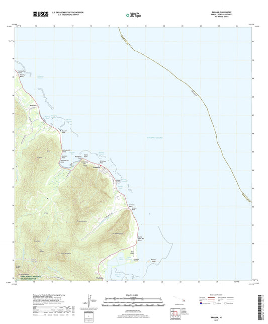Kahana Hawaii US Topo Map Image