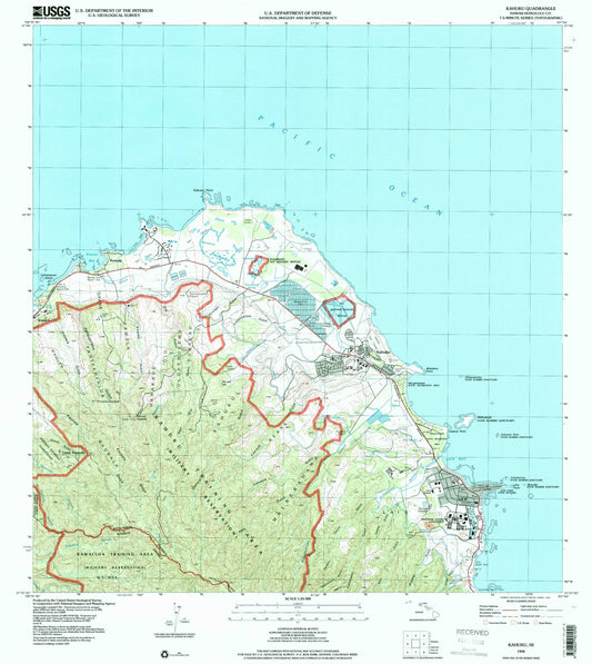 Classic USGS Kahuku Hawaii 7.5'x7.5' Topo Map Image