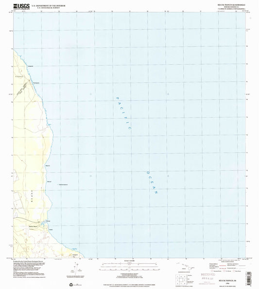 Classic USGS Keaau Ranch Hawaii 7.5'x7.5' Topo Map Image