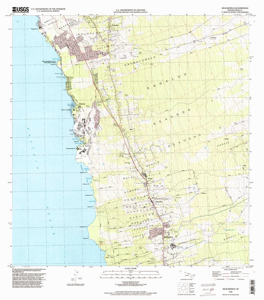 Classic USGS Kealakekua Hawaii 7.5'x7.5' Topo Map Image