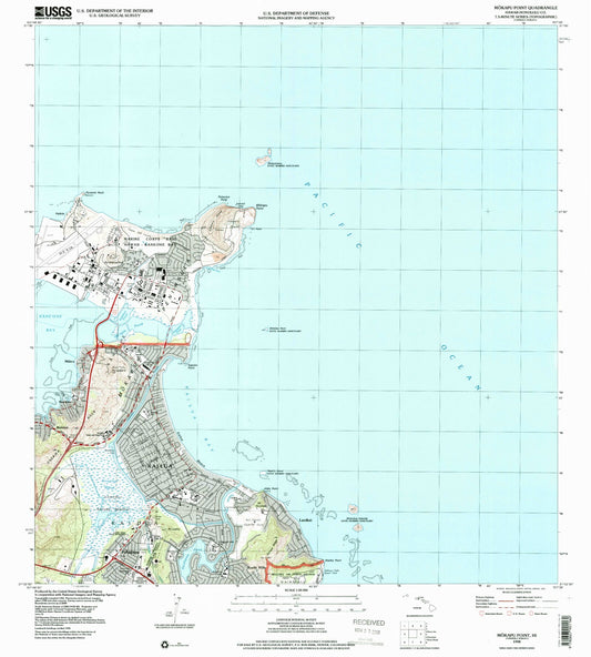 Classic USGS Mokapu Point Hawaii 7.5'x7.5' Topo Map Image
