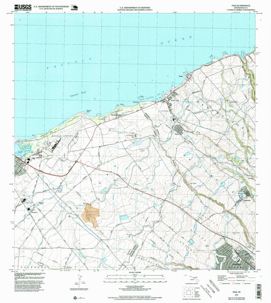 Classic USGS Paia Hawaii 7.5'x7.5' Topo Map Image