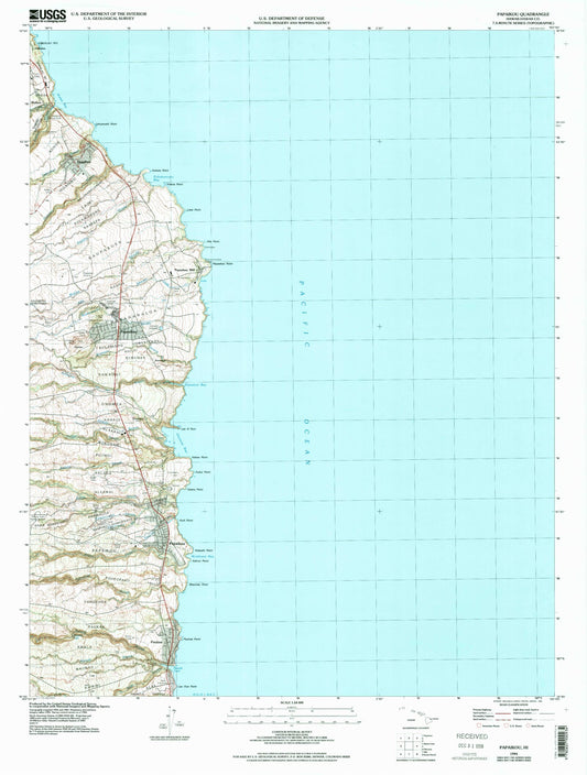 Classic USGS Papaikou Hawaii 7.5'x7.5' Topo Map Image