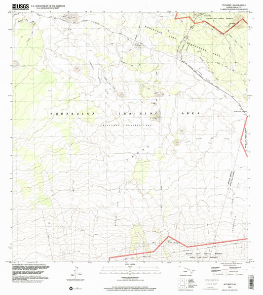 Classic USGS Puukoli Hawaii 7.5'x7.5' Topo Map Image