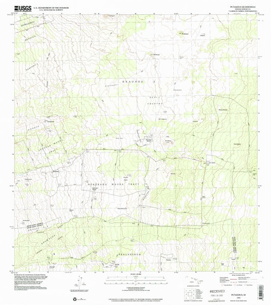 Classic USGS Puulehua Hawaii 7.5'x7.5' Topo Map Image