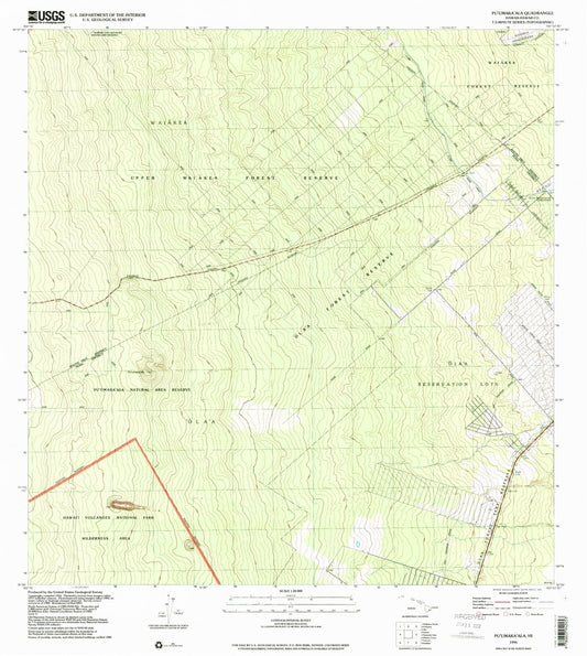 Classic USGS Puumakaala Hawaii 7.5'x7.5' Topo Map Image