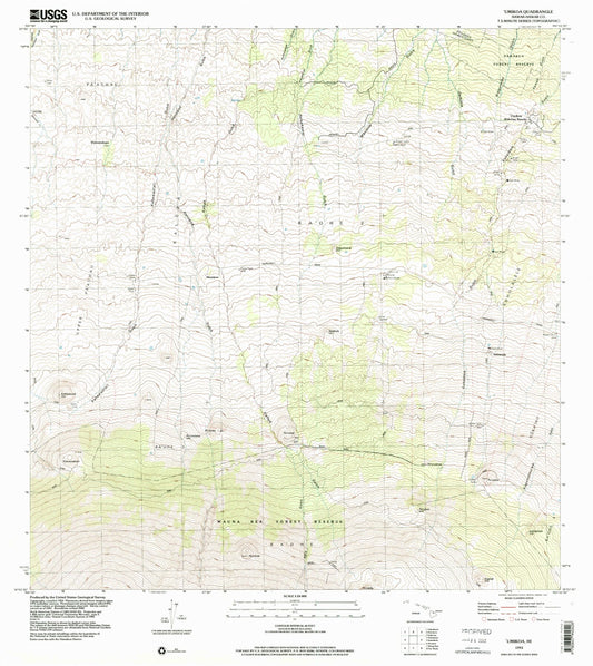Classic USGS Umikoa Hawaii 7.5'x7.5' Topo Map Image