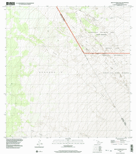 Classic USGS West of Kokoolau Hawaii 7.5'x7.5' Topo Map Image