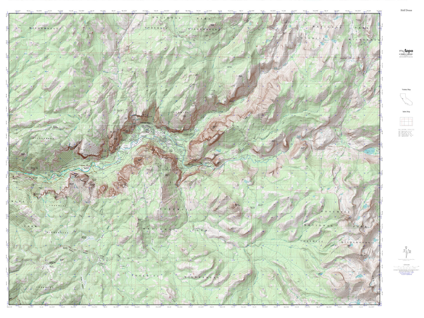 Half Dome MyTopo Explorer Series Map Image