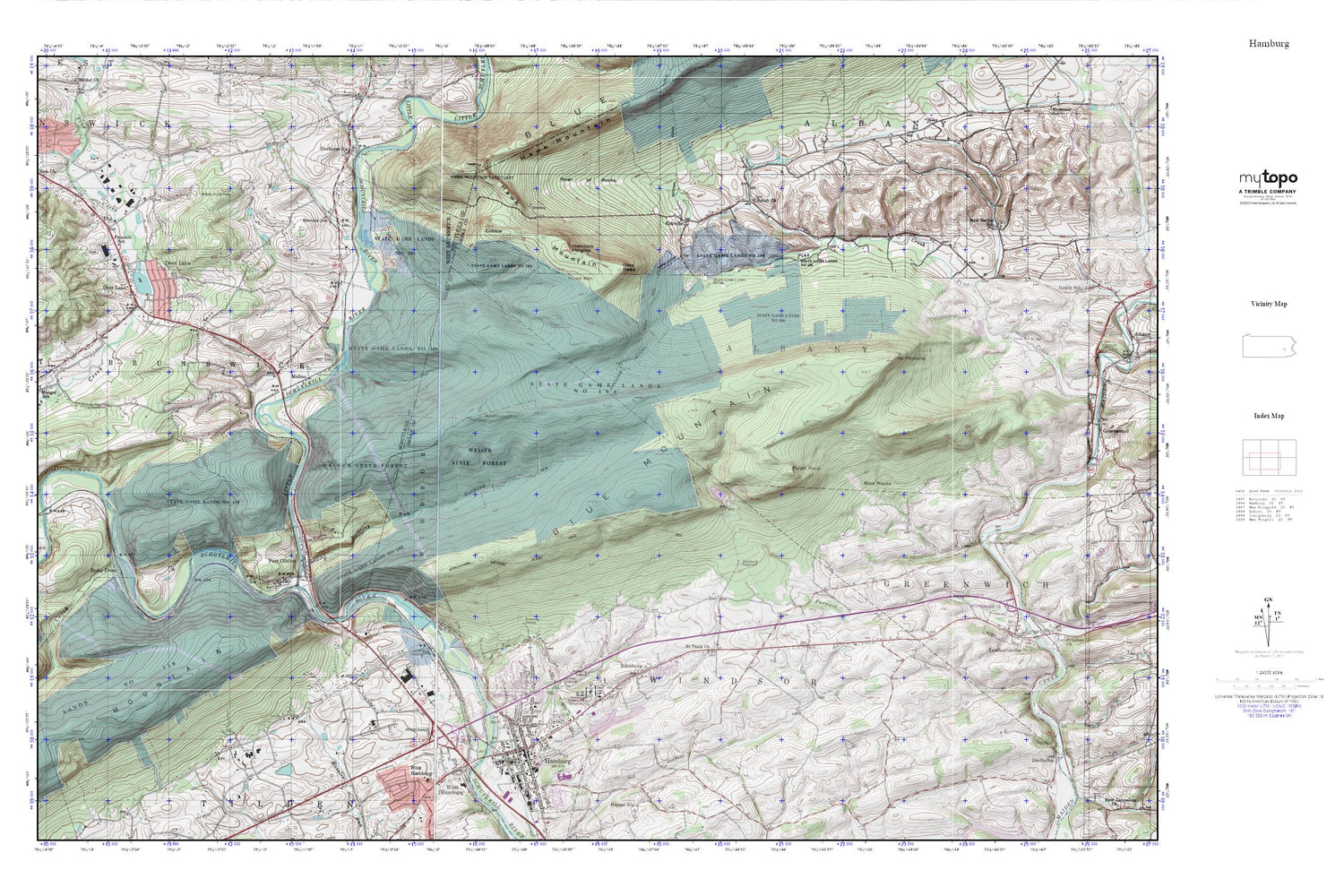 Hamburg MyTopo Explorer Series Map Image