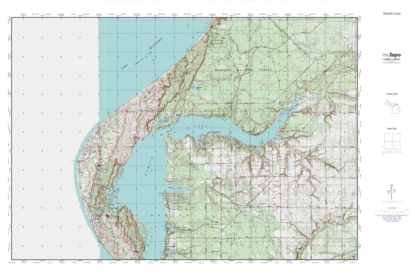 Hamlin Lake MyTopo Explorer Series Map – MyTopo Map Store