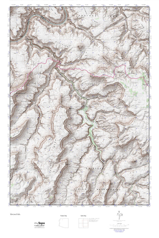 Havasu Falls MyTopo Explorer Series Map Image