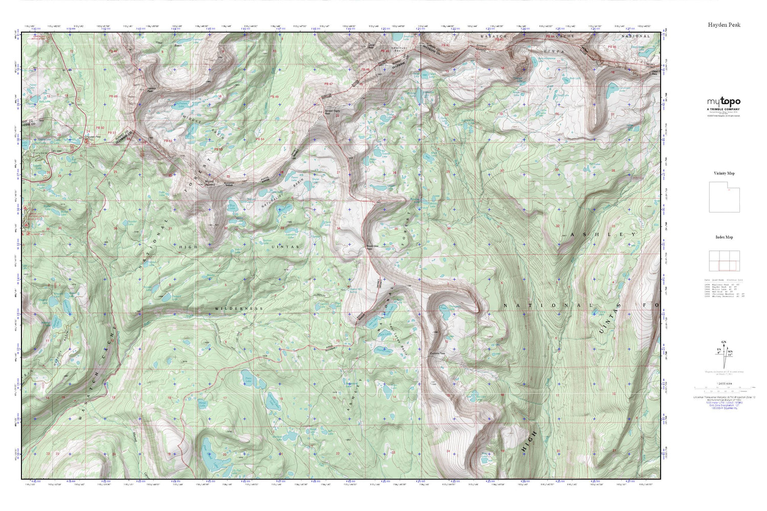 Hayden Peak MyTopo Explorer Series Map Image