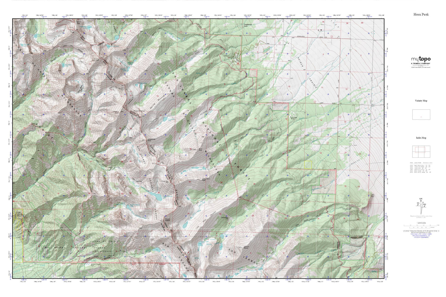 Horn Peak MyTopo Explorer Series Map Image